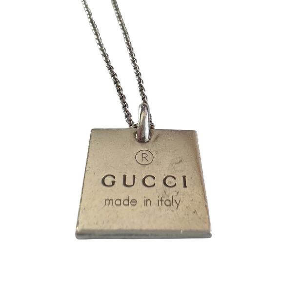 Gucci Logo Square Pendant on 19" Chain - Picture 7 of 13